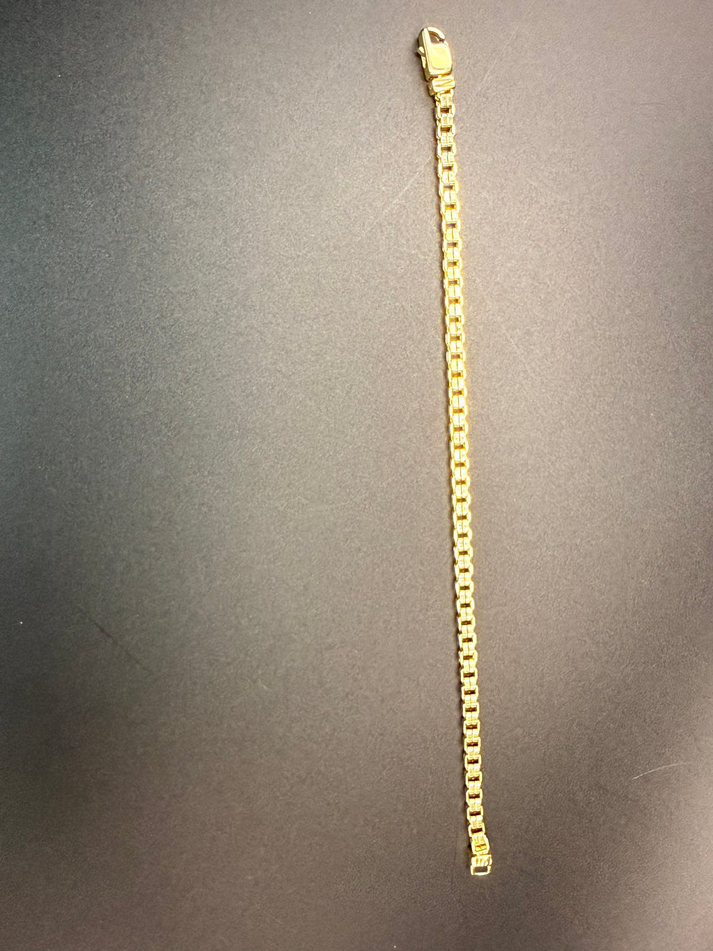 Solid 9ct Yellow Gold Box Link Bracelet 19cm 8.9g 375 London