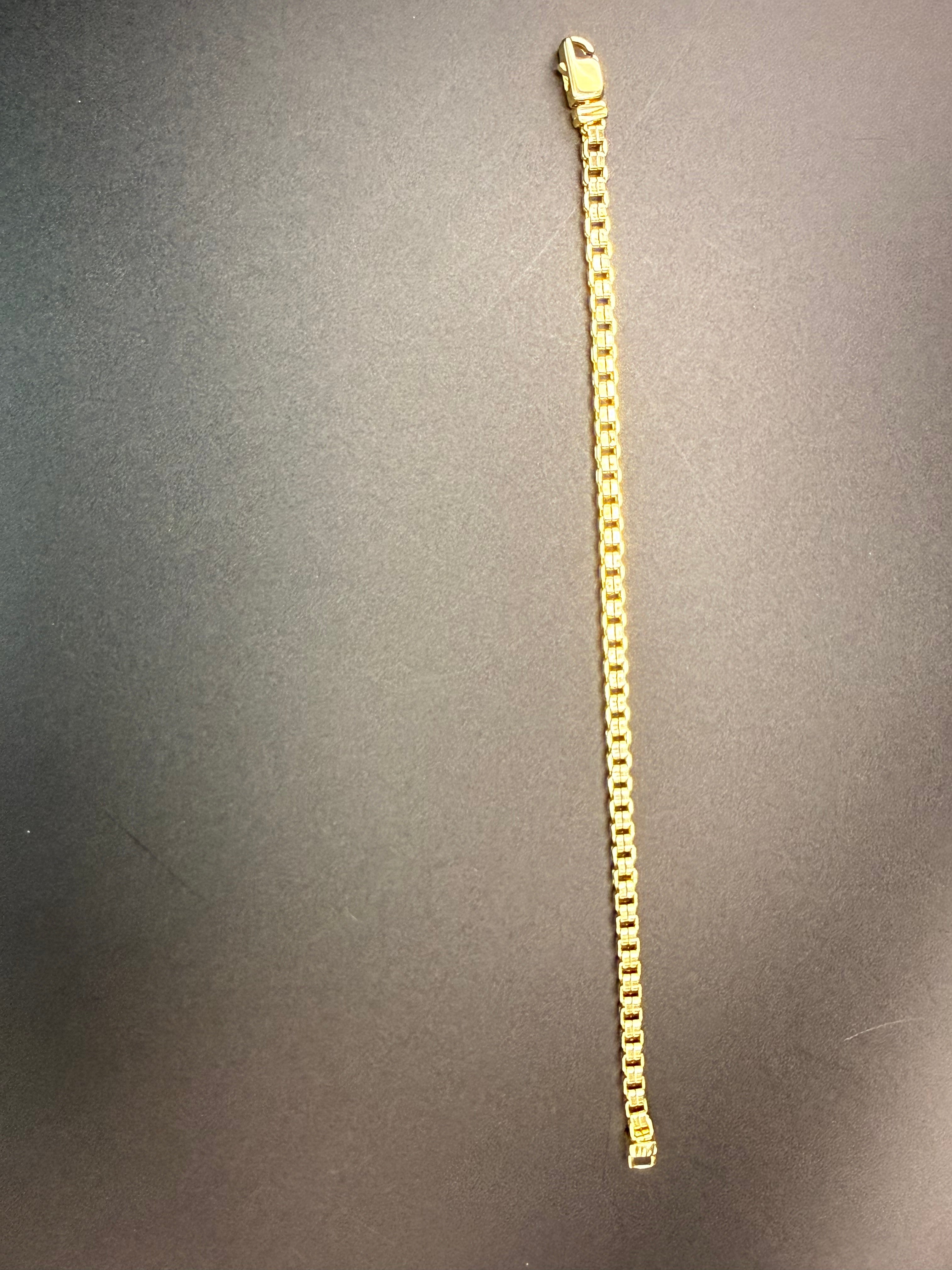 Solid 9ct Yellow Gold Box Link Bracelet 19cm 8.9g 375 London