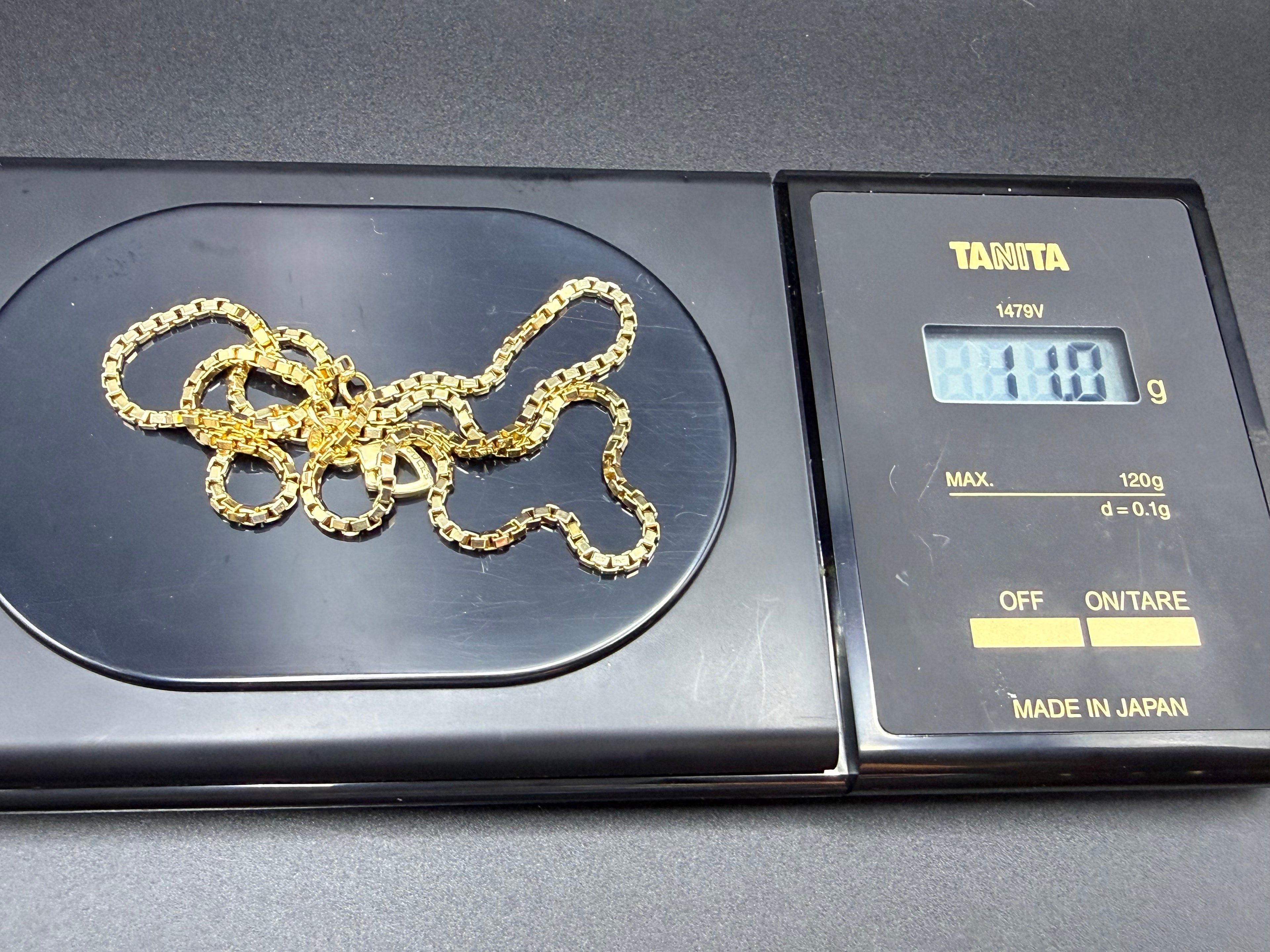 Boodles Solid 18ct Yellow Gold Box Link Chain Necklace 42cm 11g Signed