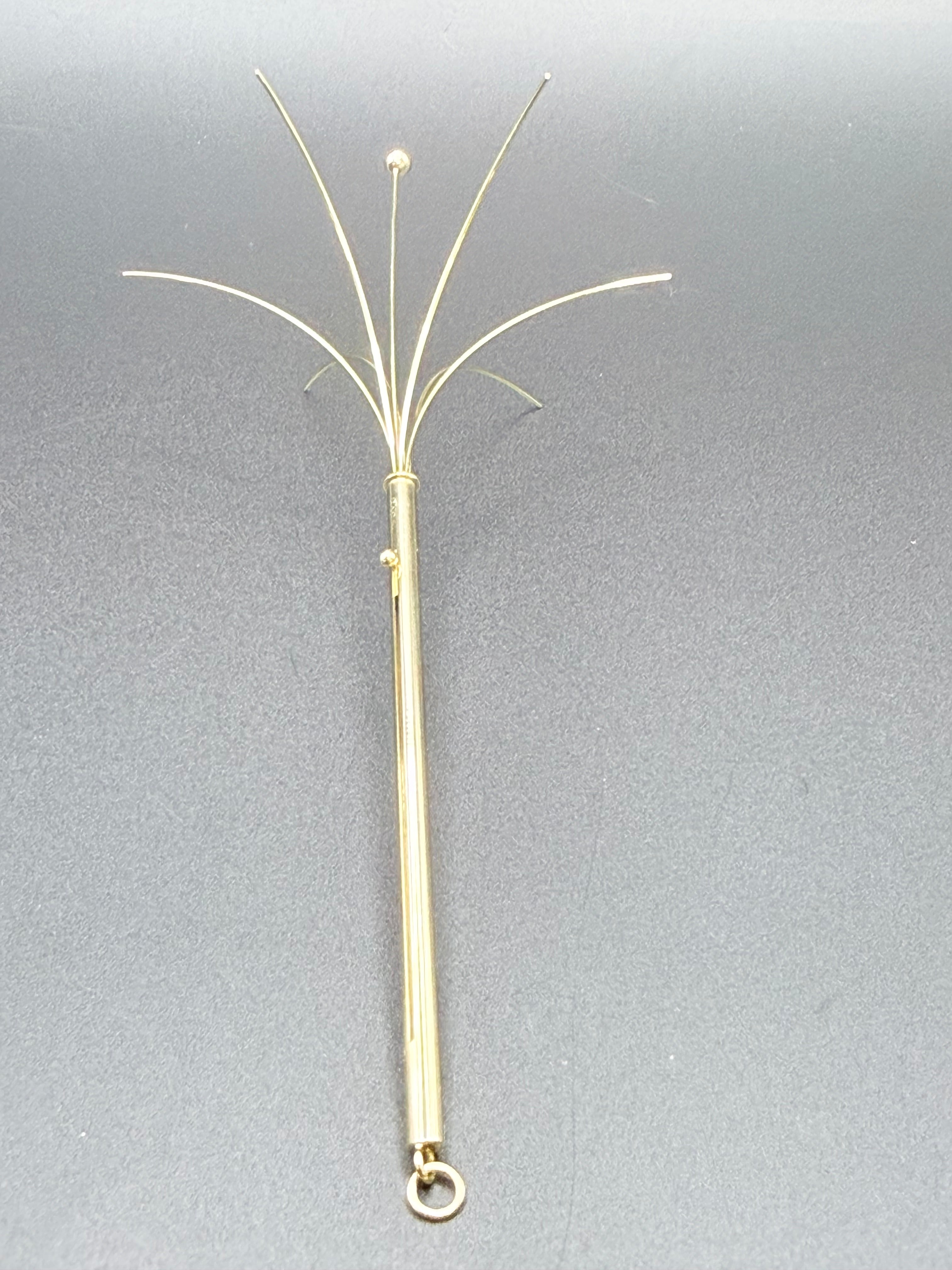 Cartier 18ct Gold Swizzle Stick Signed Depose French Eagle Head Hallmark Paris