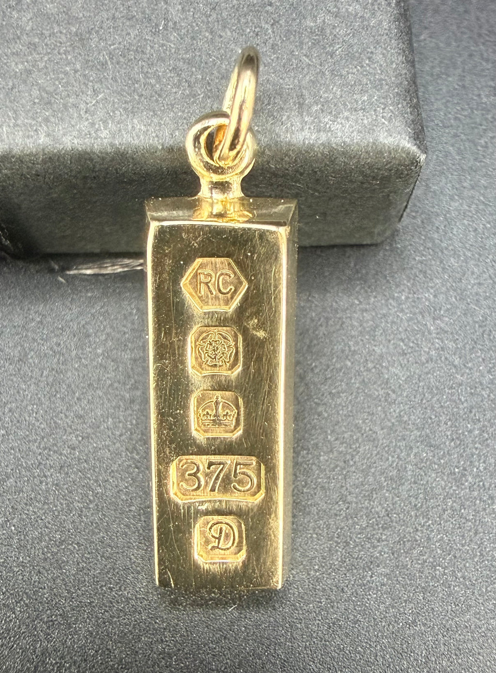 Solid 9ct Gold Ingot Pendant 7.8g 375 Hallmarked