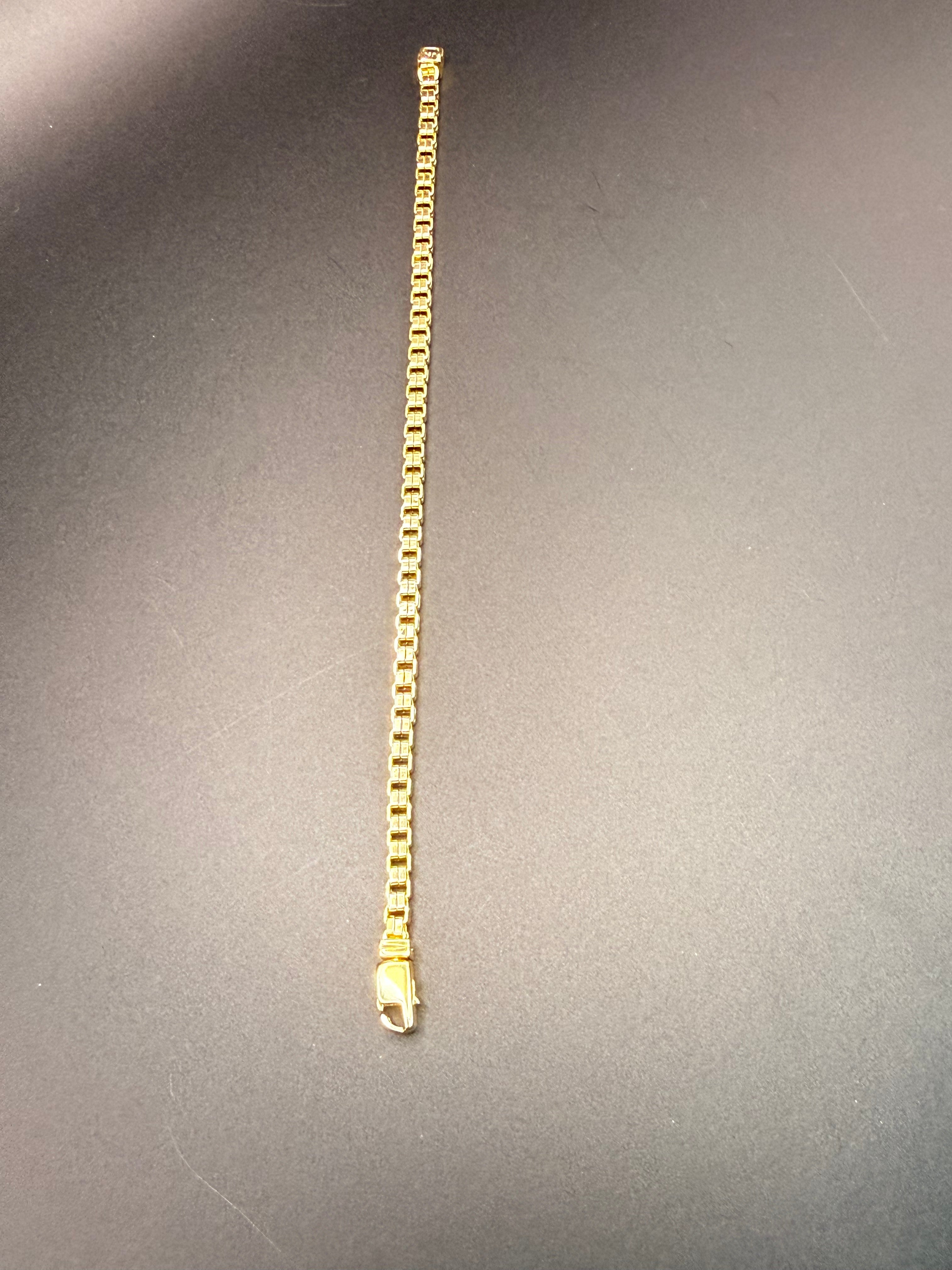 Solid 9ct Yellow Gold Box Link Bracelet 19cm 8.9g 375 London