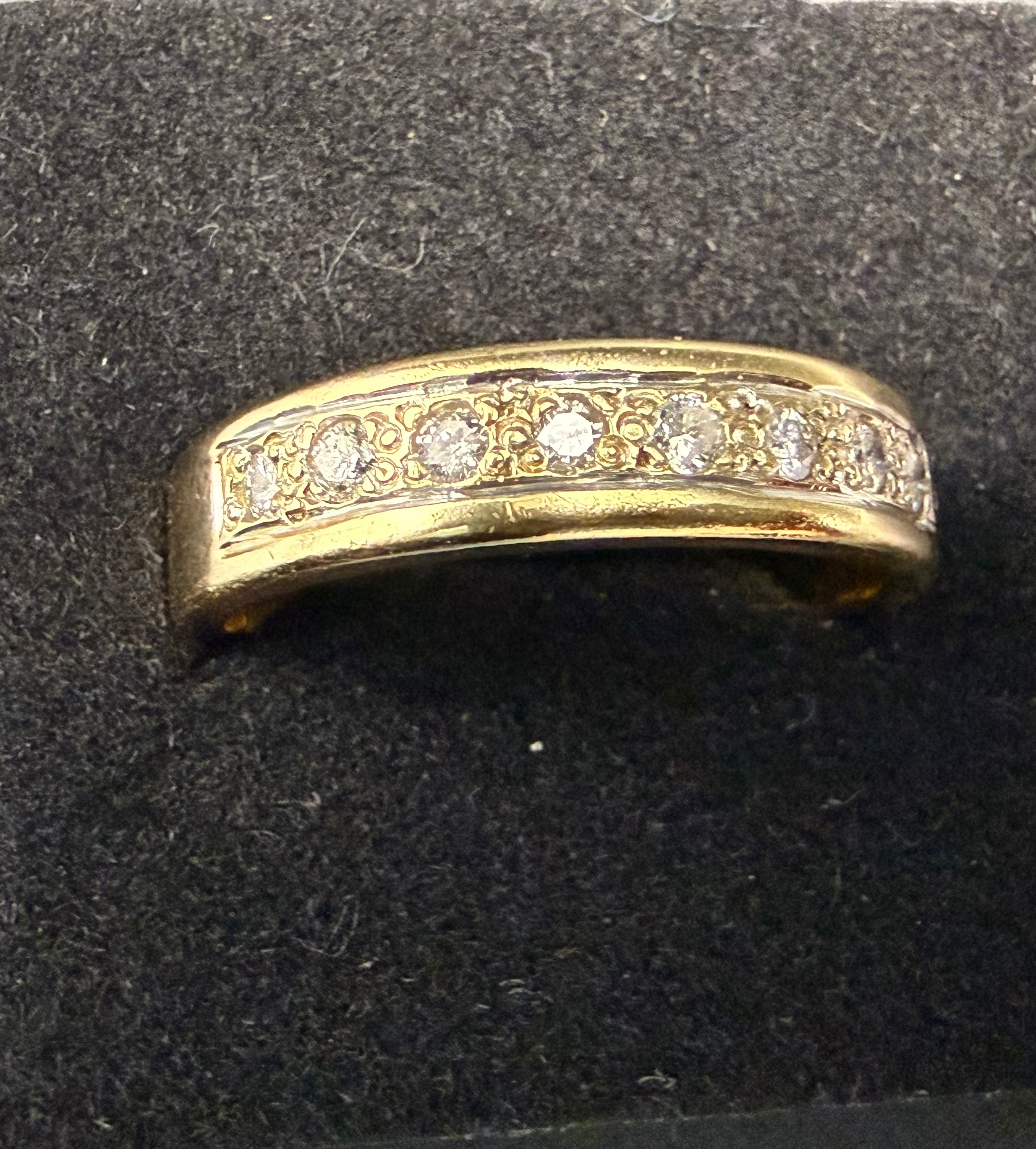 Solid 9ct Gold Diamond Half Eternity Band Ring Size U 1/2 6.1g 375