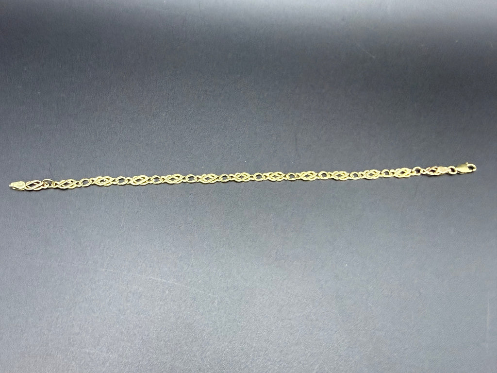 Solid 9ct Yellow Gold Celtic Knot Bracelet 20cm 3.8g 375 Hallmarked
