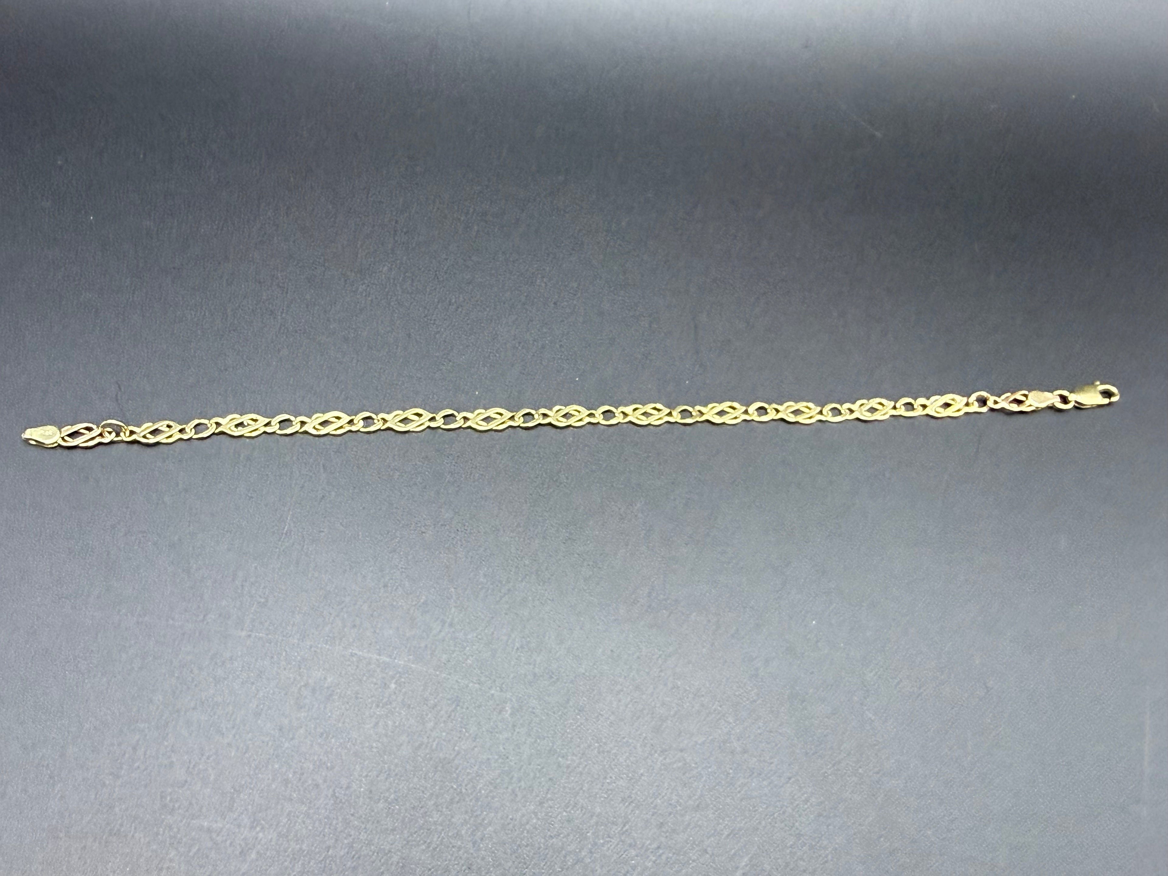 Solid 9ct Yellow Gold Celtic Knot Bracelet 20cm 3.8g 375 Hallmarked