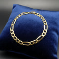 Solid 9ct Yellow Gold Figaro Bracelet 18cm 2.8g 375 Hallmarked