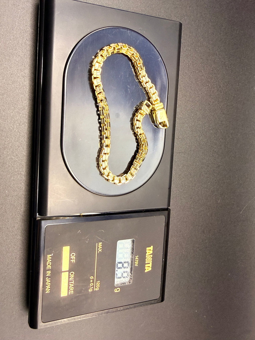 Solid 9ct Yellow Gold Box Link Bracelet 19cm 8.9g 375 London