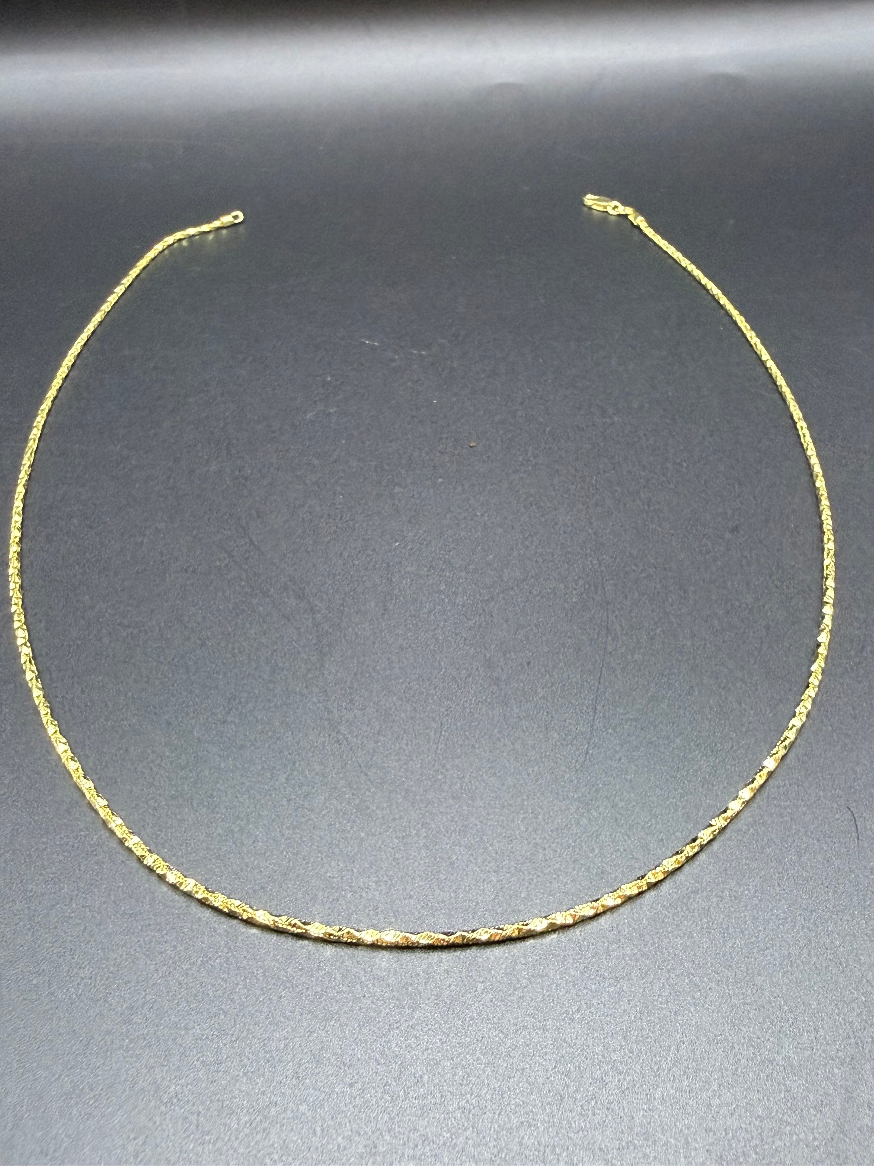 Solid 9ct Gold Italian Chain Necklace 46cm 6.3g 375 Hallmarked