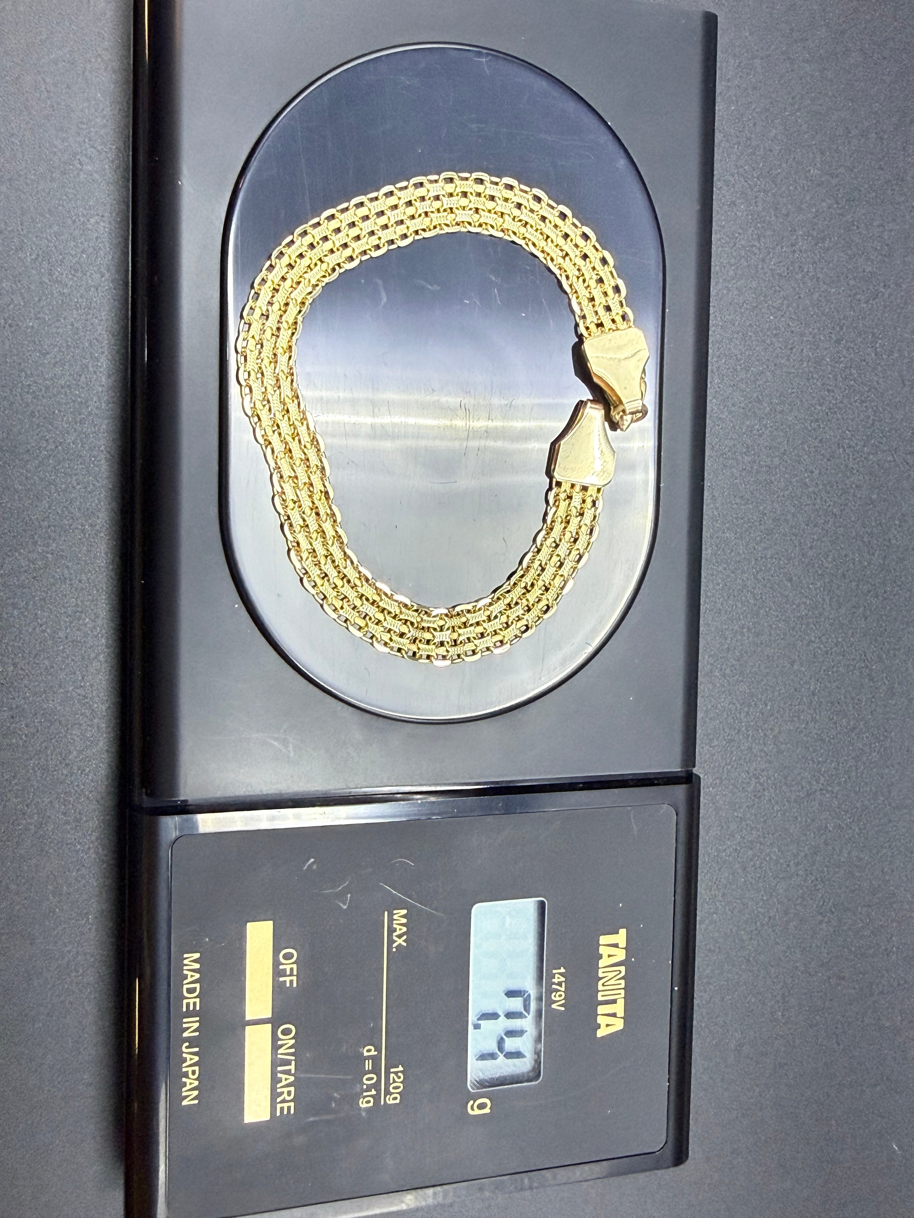 Solid 14ct Yellow Gold Italian Mesh Bracelet 18.5cm 7.5g 585