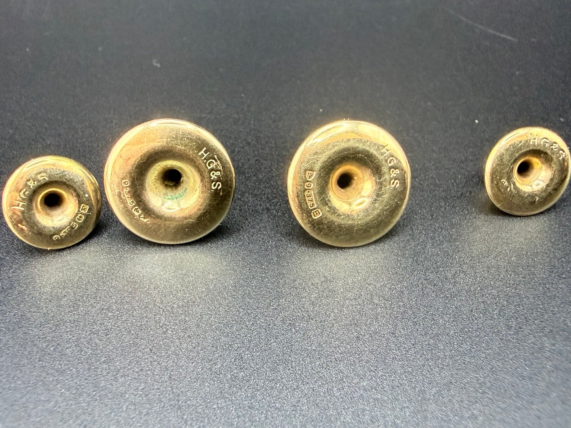 9ct Gold Dress Studs Set of 4 375 Hallmarked Henry Griffith and Sons