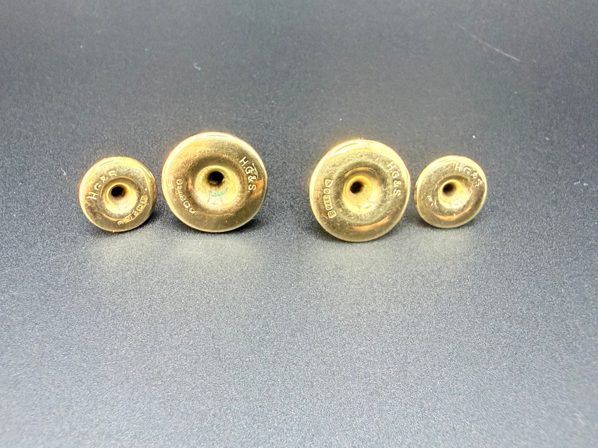 9ct Gold Dress Studs Set of 4 375 Hallmarked Henry Griffith and Sons