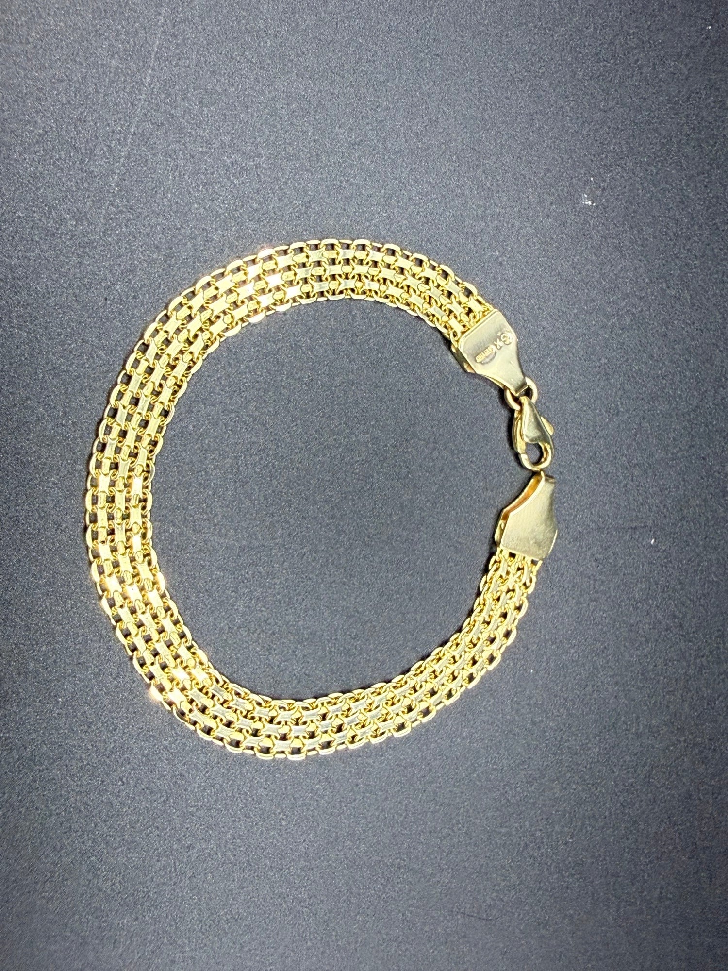 Solid 14ct Yellow Gold Italian Mesh Bracelet 18.5cm 7.5g 585