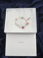 Sterling silver charm bracelet with charms, 18.5 cm, London hallmarked 925