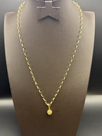Solid 9ct Gold Belcher Necklace with Hedgehog Charm 52cm 6.3g 375 Sheffield