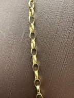 Solid 9ct Gold Belcher Necklace with Hedgehog Charm 52cm 6.3g 375 Sheffield