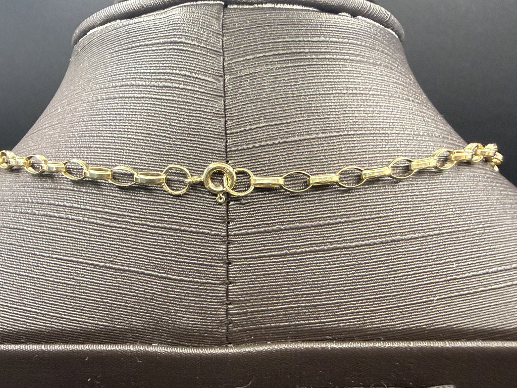 Solid 9ct Gold Belcher Necklace with Hedgehog Charm 52cm 6.3g 375 Sheffield