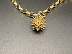 Solid 9ct Gold Belcher Necklace with Hedgehog Charm 52cm 6.3g 375 Sheffield