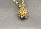 Solid 9ct Gold Belcher Necklace with Hedgehog Charm 52cm 6.3g 375 Sheffield