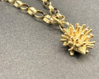 Solid 9ct Gold Belcher Necklace with Hedgehog Charm 52cm 6.3g 375 Sheffield