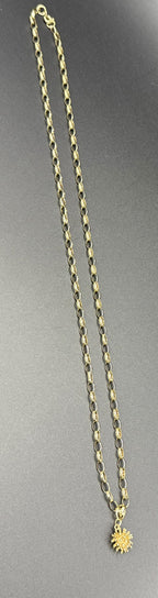 Solid 9ct Gold Belcher Necklace with Hedgehog Charm 52cm 6.3g 375 Sheffield