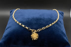 Solid 9ct Gold Belcher Necklace with Hedgehog Charm 52cm 6.3g 375 Sheffield