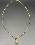 Solid 9ct Gold Belcher Necklace with Hedgehog Charm 52cm 6.3g 375 Sheffield