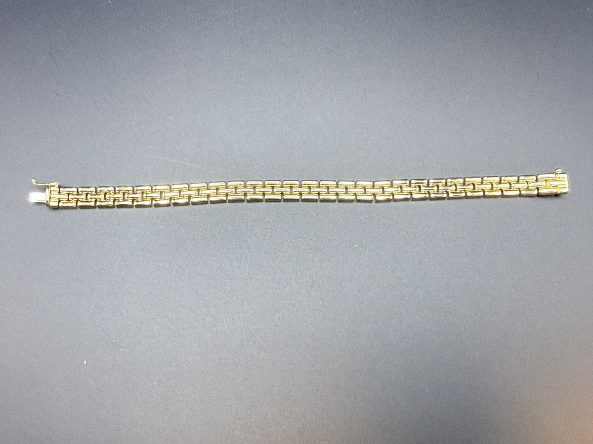 9ct yellow gold Italian brick link bracelet, hallmarked