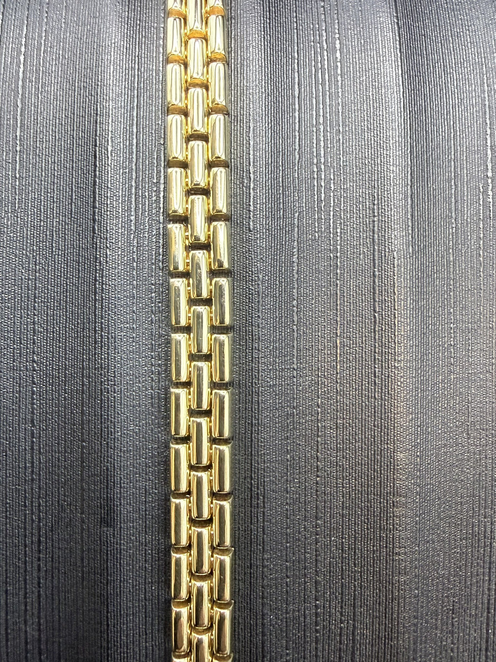 Solid 9ct Gold Italian Brick Link Bracelet 19cm 16.9g 375 Heavy Hallmarked