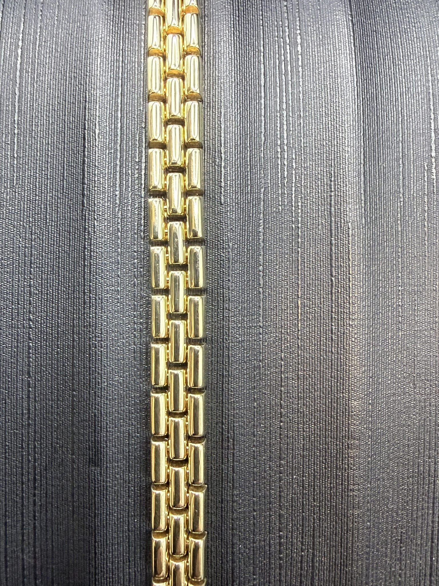 Solid 9ct Gold Italian Brick Link Bracelet 19cm 16.9g 375 Heavy Hallmarked