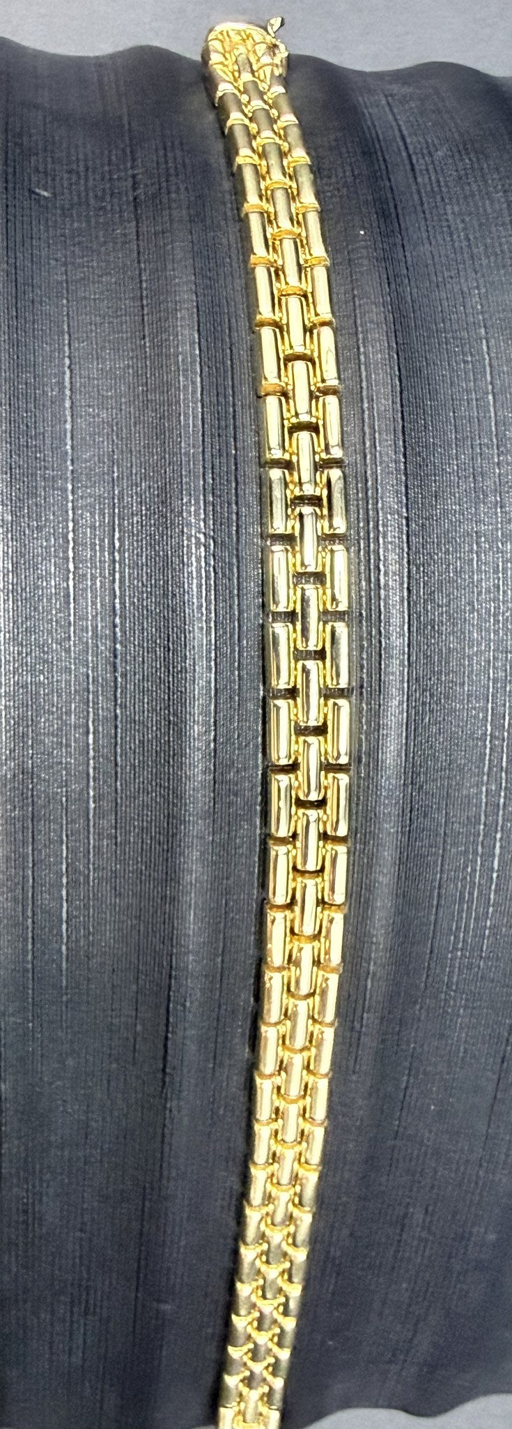 Solid 9ct Gold Italian Brick Link Bracelet 19cm 16.9g 375 Heavy Hallmarked