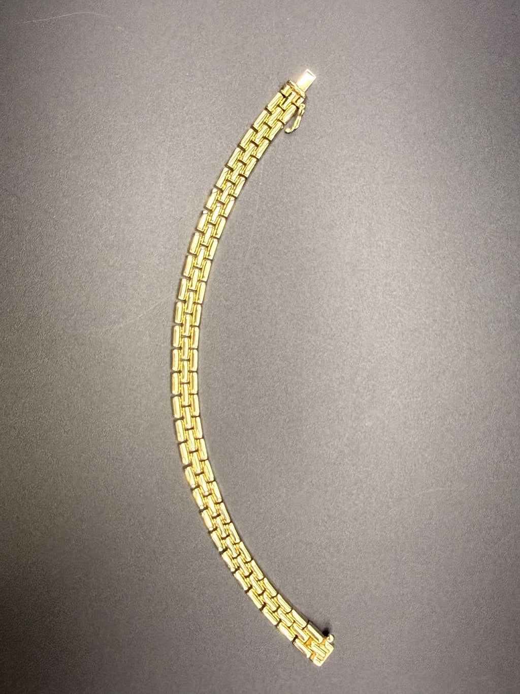Solid 9ct Gold Italian Brick Link Bracelet 19cm 16.9g 375 Heavy Hallmarked