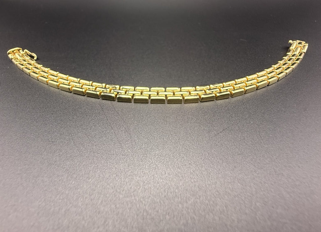 Solid 9ct Gold Italian Brick Link Bracelet 19cm 16.9g 375 Heavy Hallmarked