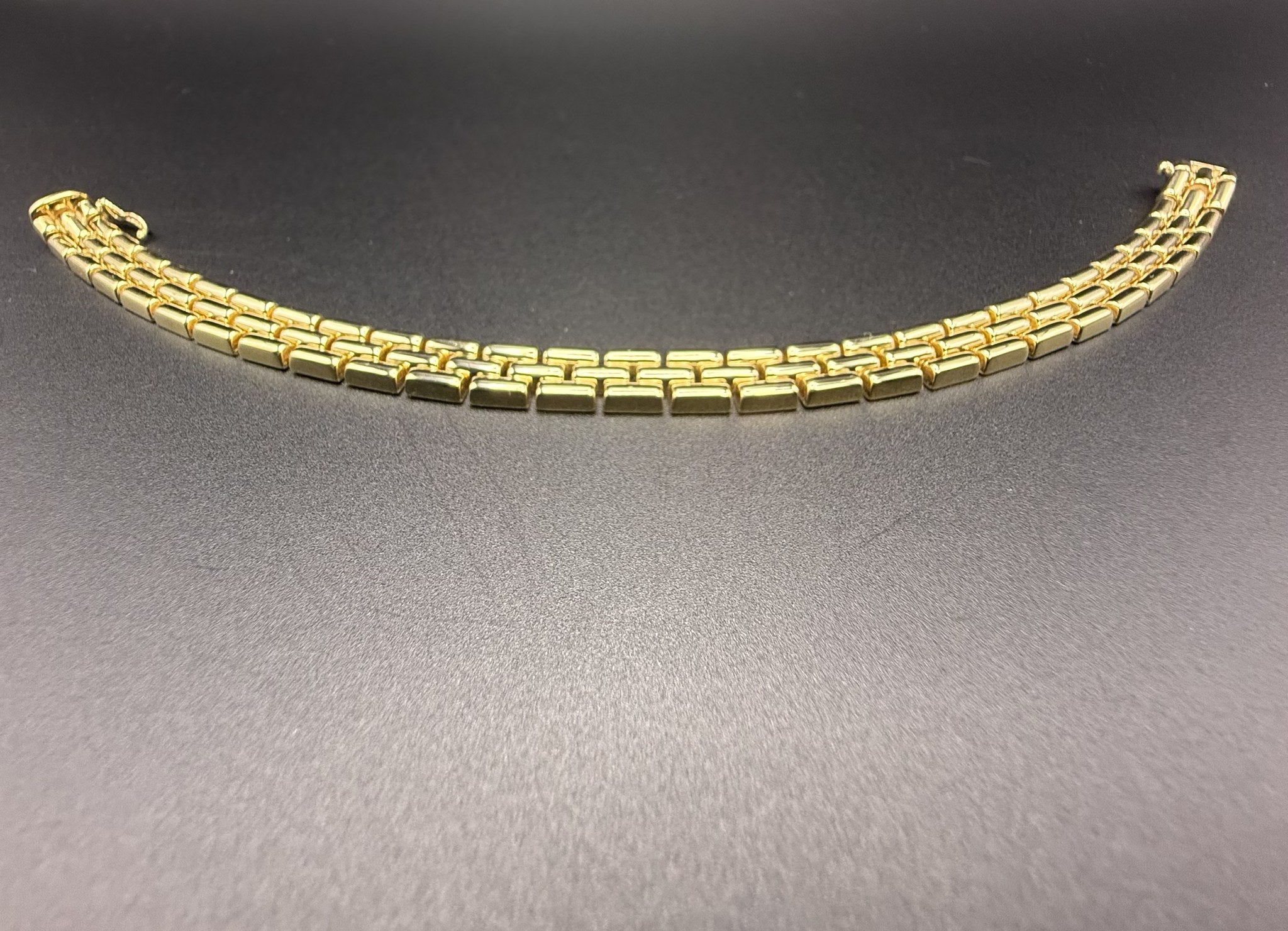 Solid 9ct Gold Italian Brick Link Bracelet 19cm 16.9g 375 Heavy Hallmarked