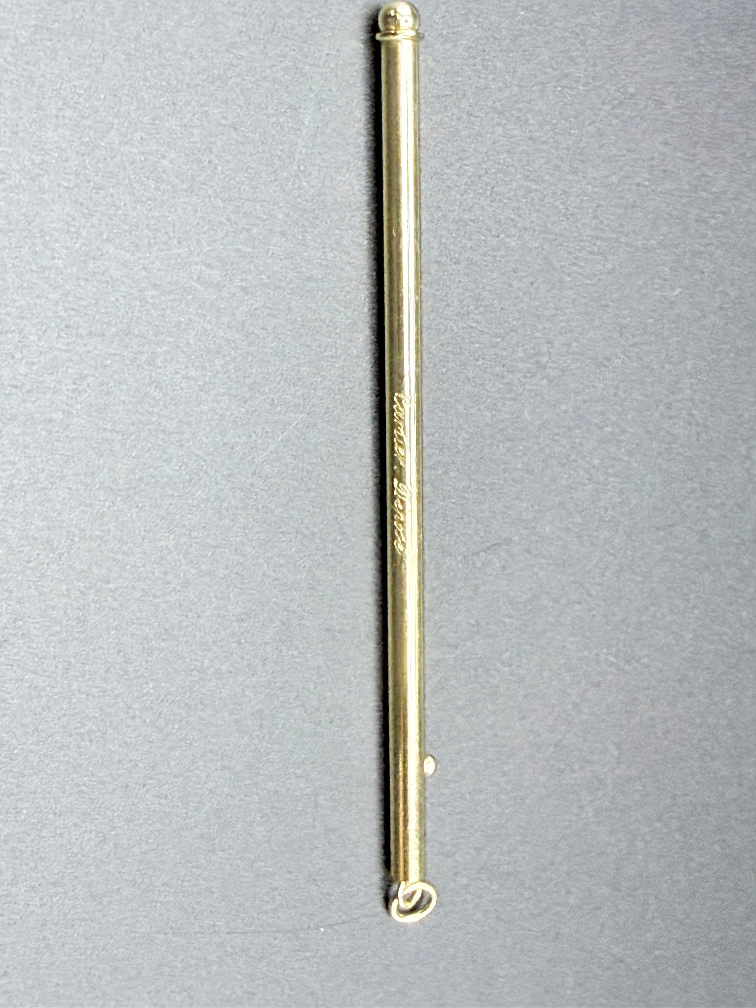 Cartier 18ct Gold Swizzle Stick Signed Depose French Eagle Head Hallmark Paris