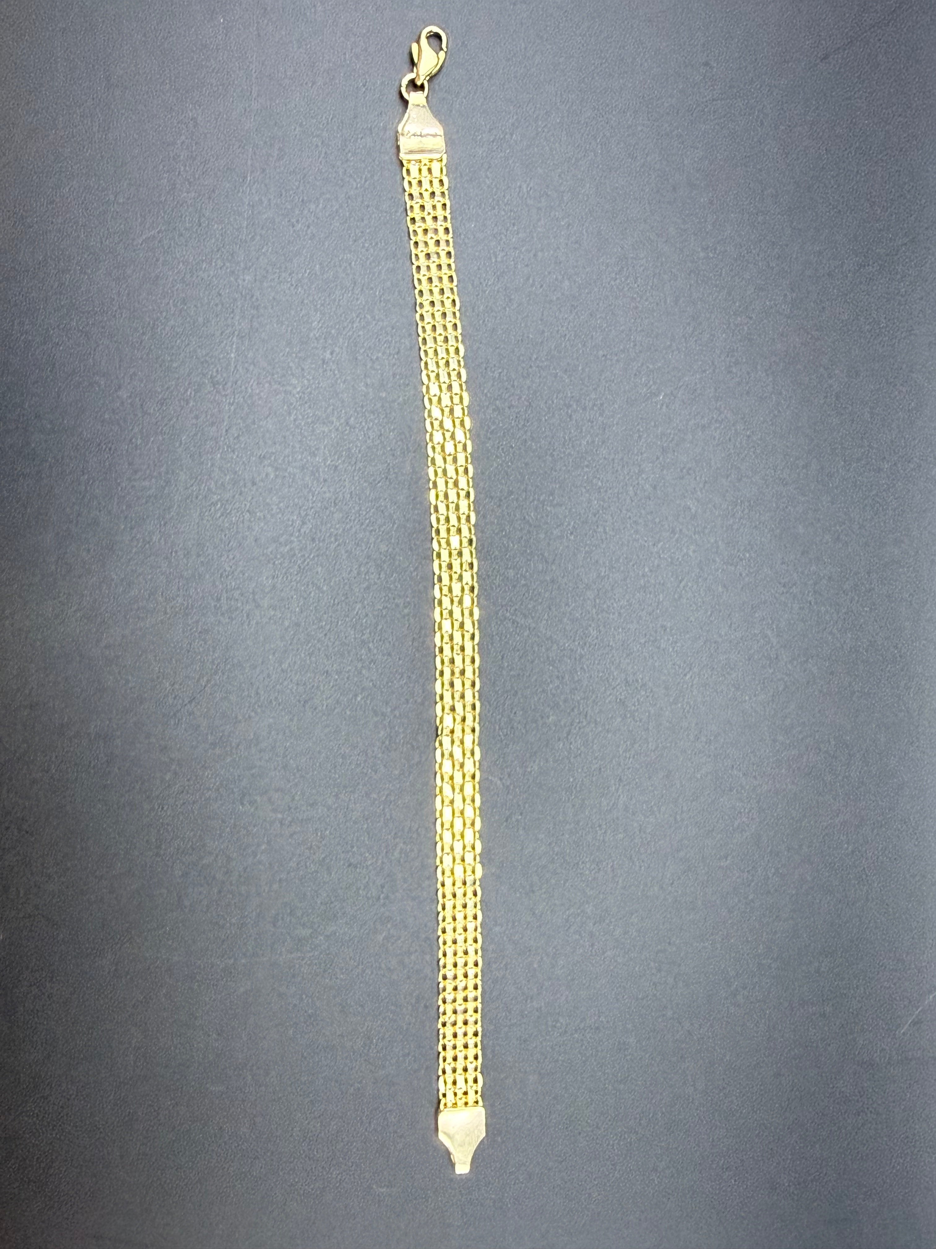 Solid 14ct Yellow Gold Italian Mesh Bracelet 18.5cm 7.5g 585