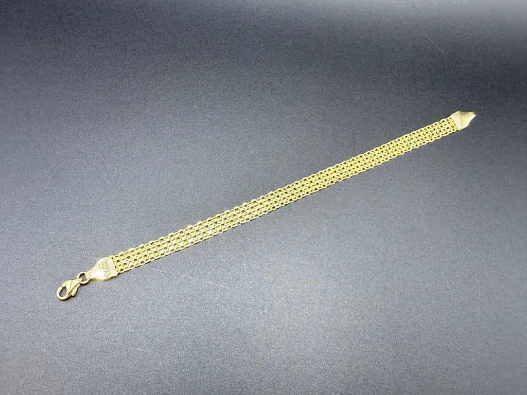Solid 14ct Yellow Gold Italian Mesh Bracelet 18.5cm 7.5g 585