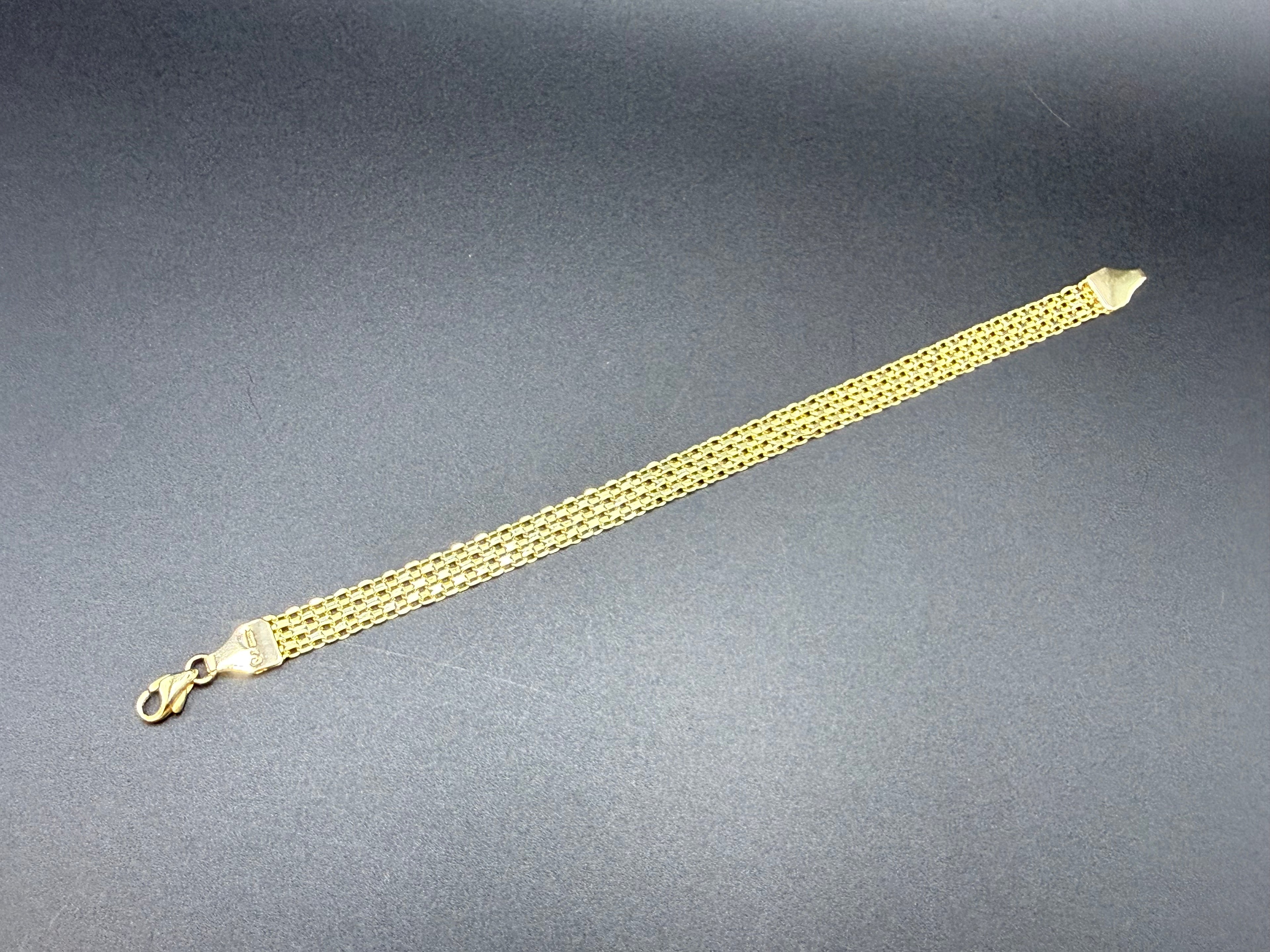 Solid 14ct Yellow Gold Italian Mesh Bracelet 18.5cm 7.5g 585