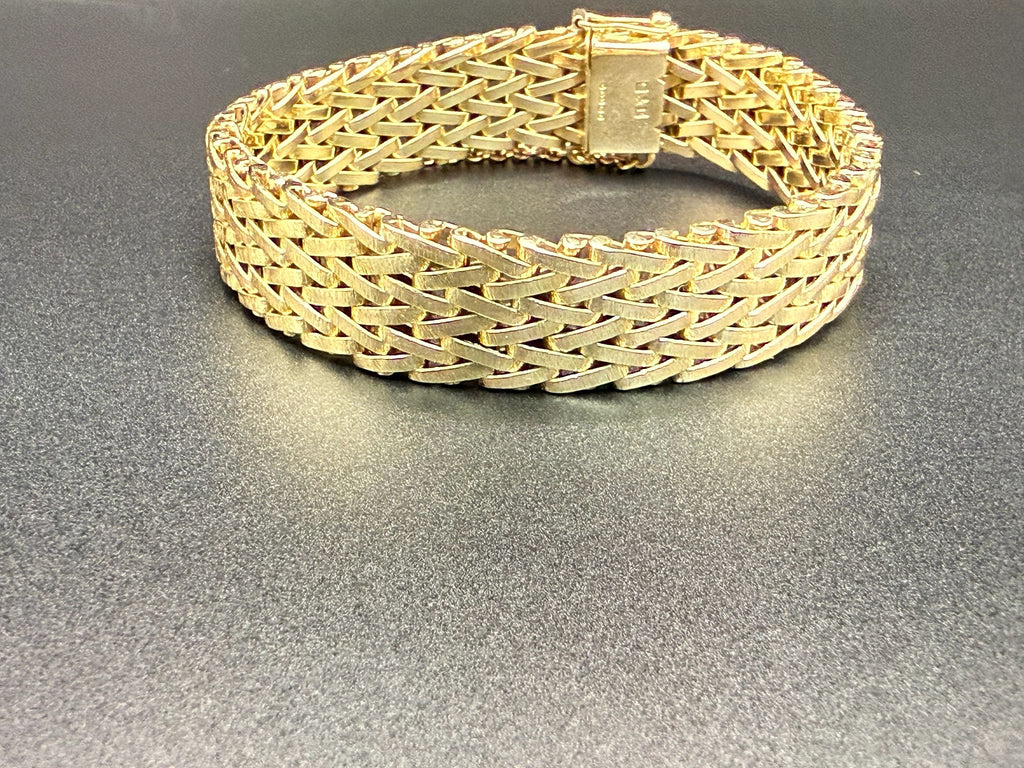 9ct Gold Woven Mesh Bracelet Smith & Pepper Birmingham 1967 Hallmarked 40g 20cm