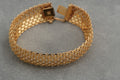 9ct yellow gold open mesh bracelet, hallmarked