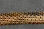 9ct yellow gold open mesh bracelet, hallmarked