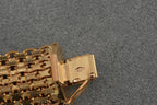 9ct yellow gold open mesh bracelet, hallmarked