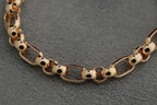 9ct yellow gold oval and hoop link bracelet, hallmarked