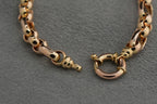 9ct yellow gold oval and hoop link bracelet, hallmarked