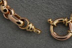 9ct yellow gold oval and hoop link bracelet, hallmarked