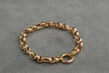 9ct yellow gold oval and hoop link bracelet, hallmarked