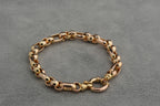 9ct yellow gold oval and hoop link bracelet, hallmarked