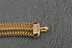 9ct yellow gold open mesh effect bracelet, Sheffield hallmarked