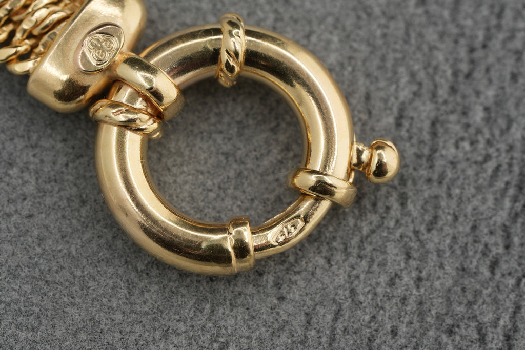 9ct yellow gold open mesh effect bracelet, Sheffield hallmarked