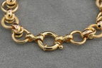 9ct Gold Textured Hoop Link Bracelet 19cm 13g 375 Sheffield Hallmarked Heavy