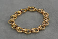 9ct Gold Textured Hoop Link Bracelet 19cm 13g 375 Sheffield Hallmarked Heavy